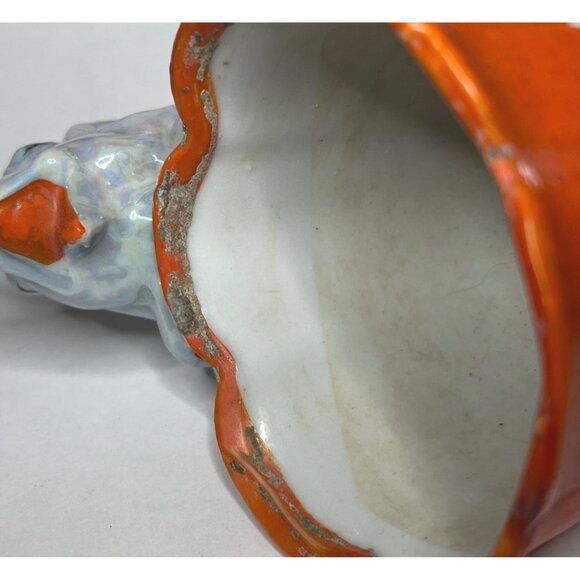 Vintage Ceramic Elephant Planter Lucky Trunk Up Made in Japan - Picture 8 of 8